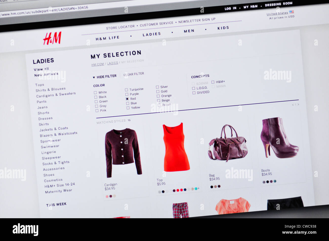 H&M website - fashion clothing Stock Photo - Alamy