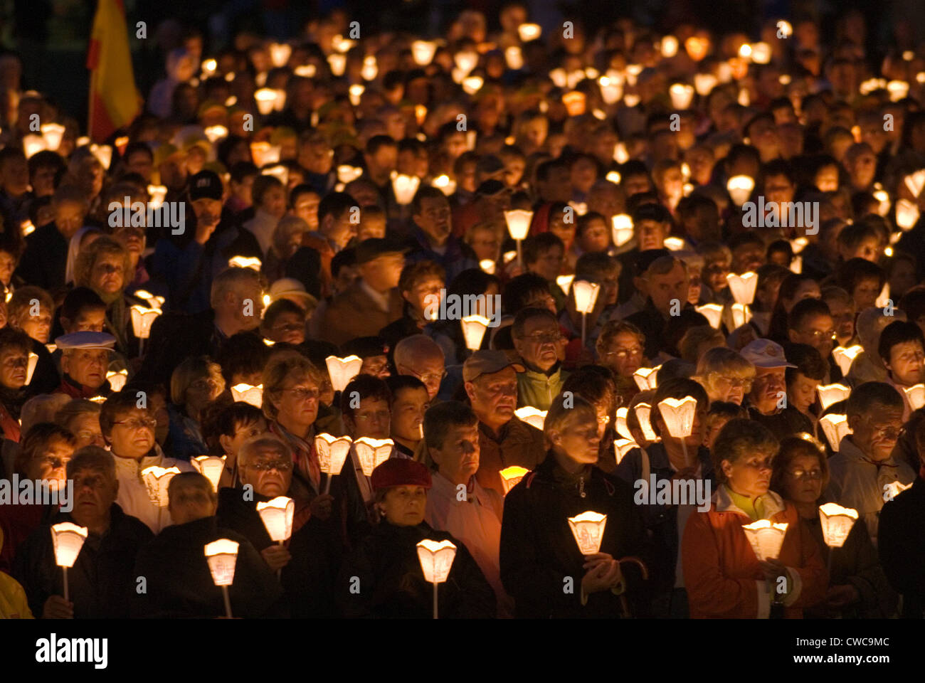 Nightly candlelight procession in Lourdes, France Stock Photo 50058188 Alamy
