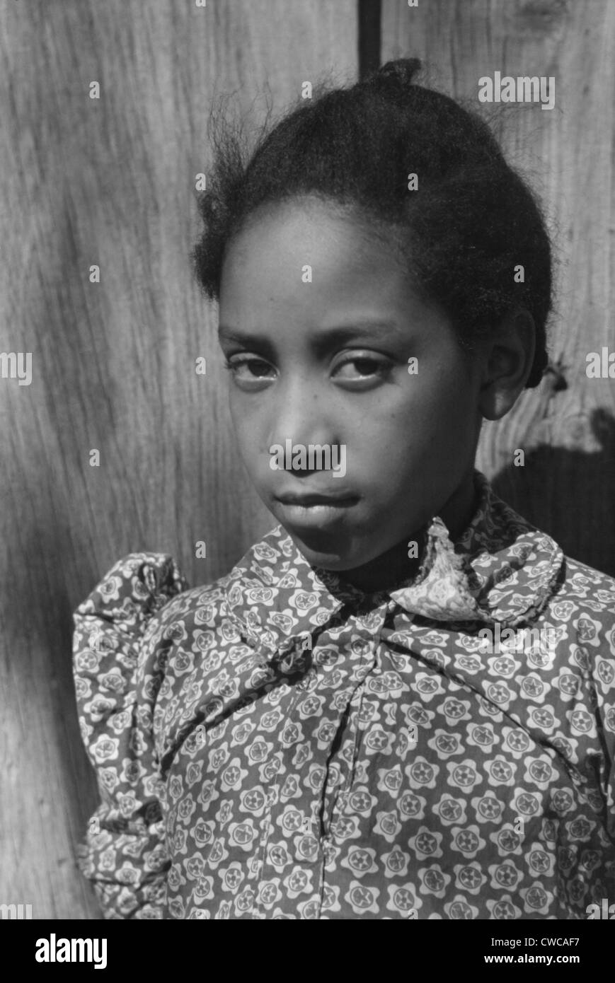 Daughter of an African American tenant farmer in Creek County, Oklahoma. Feb. 1940. Stock Photo
