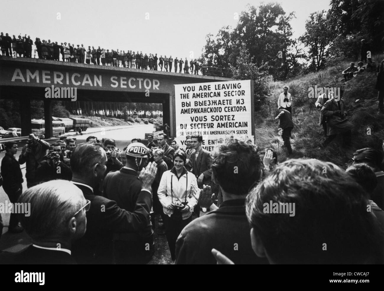 Vice President Lyndon Johnson (on right) in Berlin. VP Johnson's