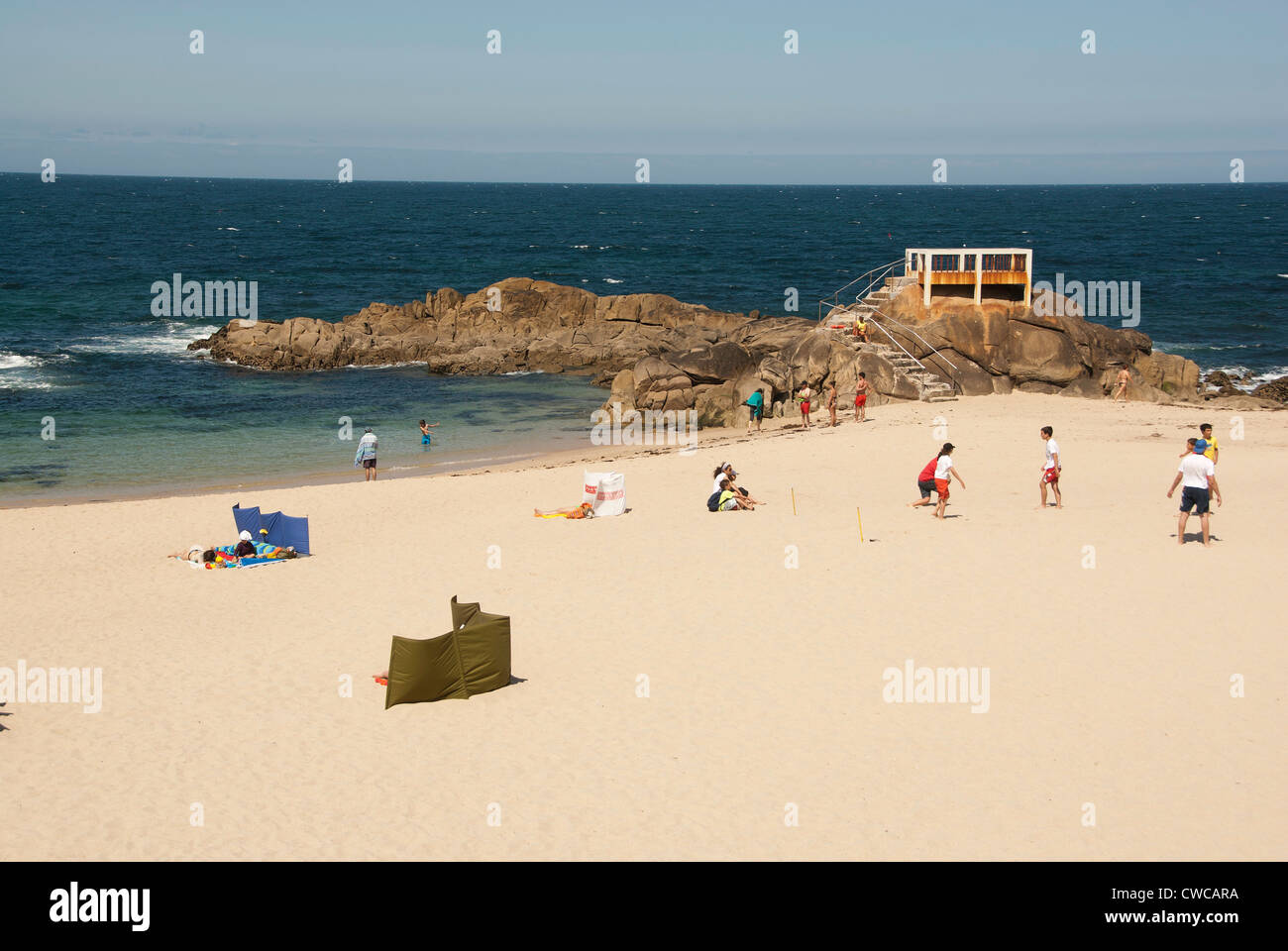 Beach at Vila Do Conde, Portugal Stock Photo