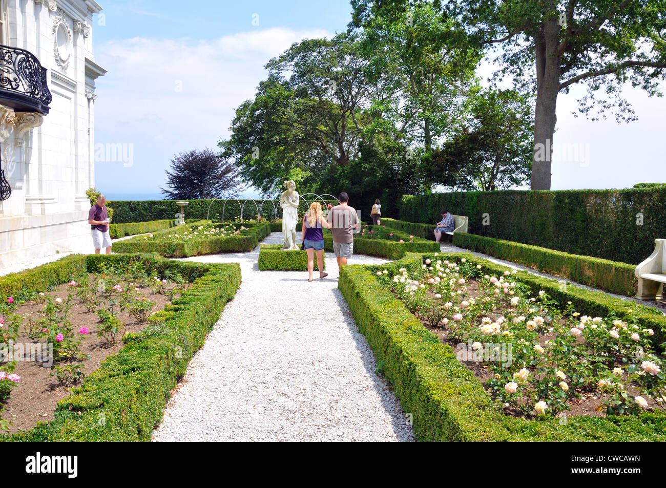 Rosecliff Mansion Garden Newport Rhode Island Usa Stock Photo