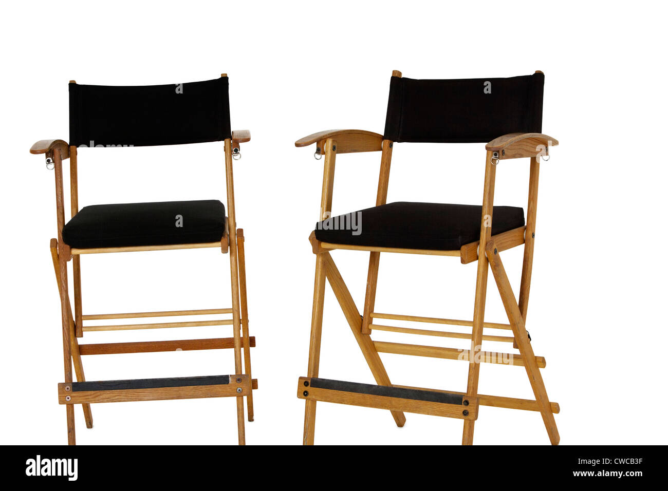Two empty director's chair over white background Stock Photo