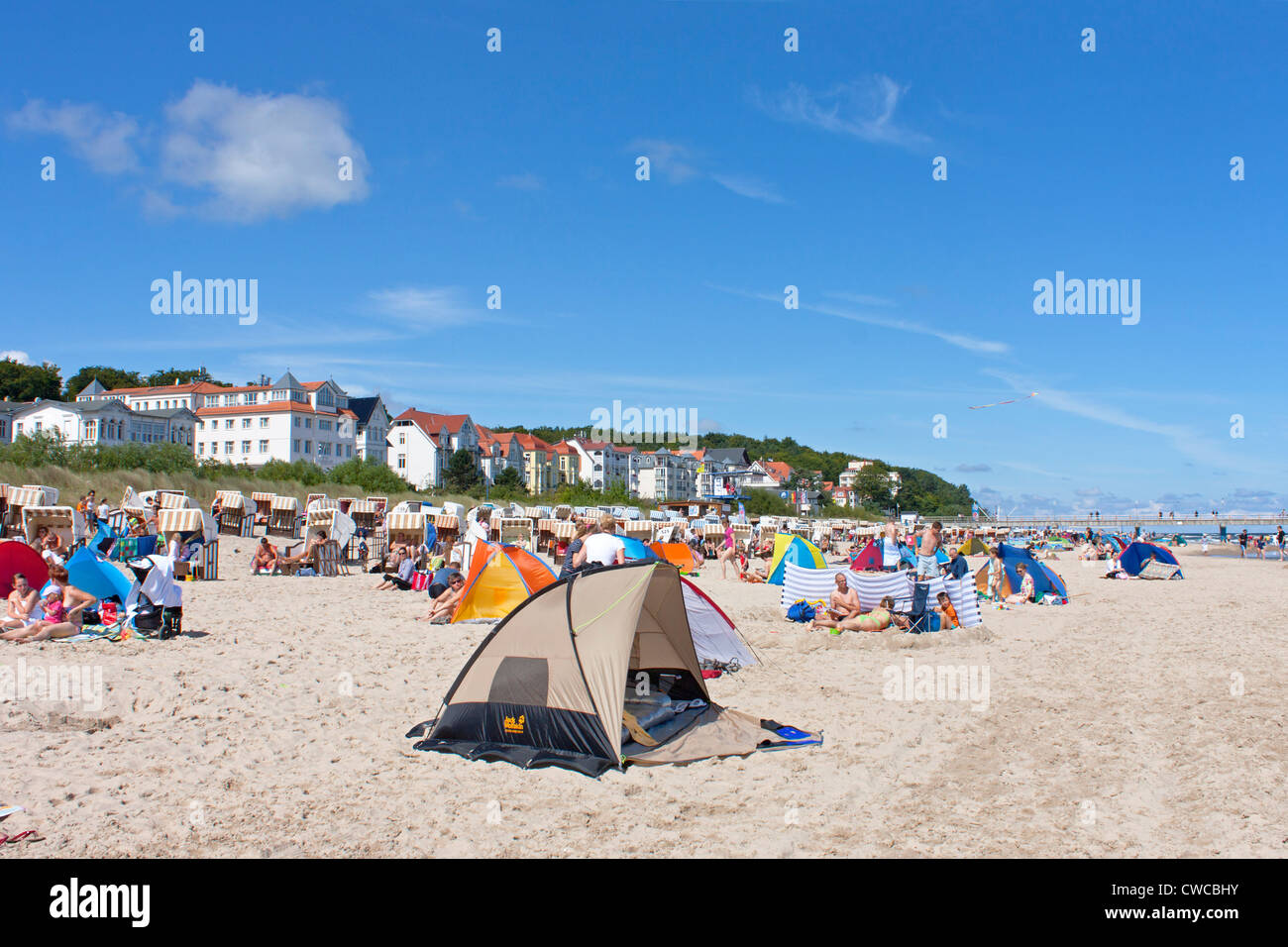 Bansin beach, Usedom Island, Baltic Sea Coast, Mecklenburg-West Pomerania, Germany Stock Photo