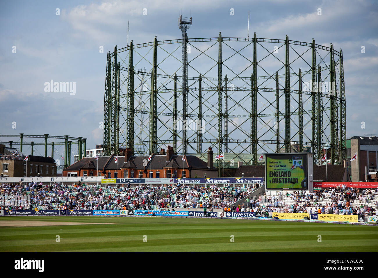 The Oval cricket ground during a One Day International, England v Australia UK Stock Photo