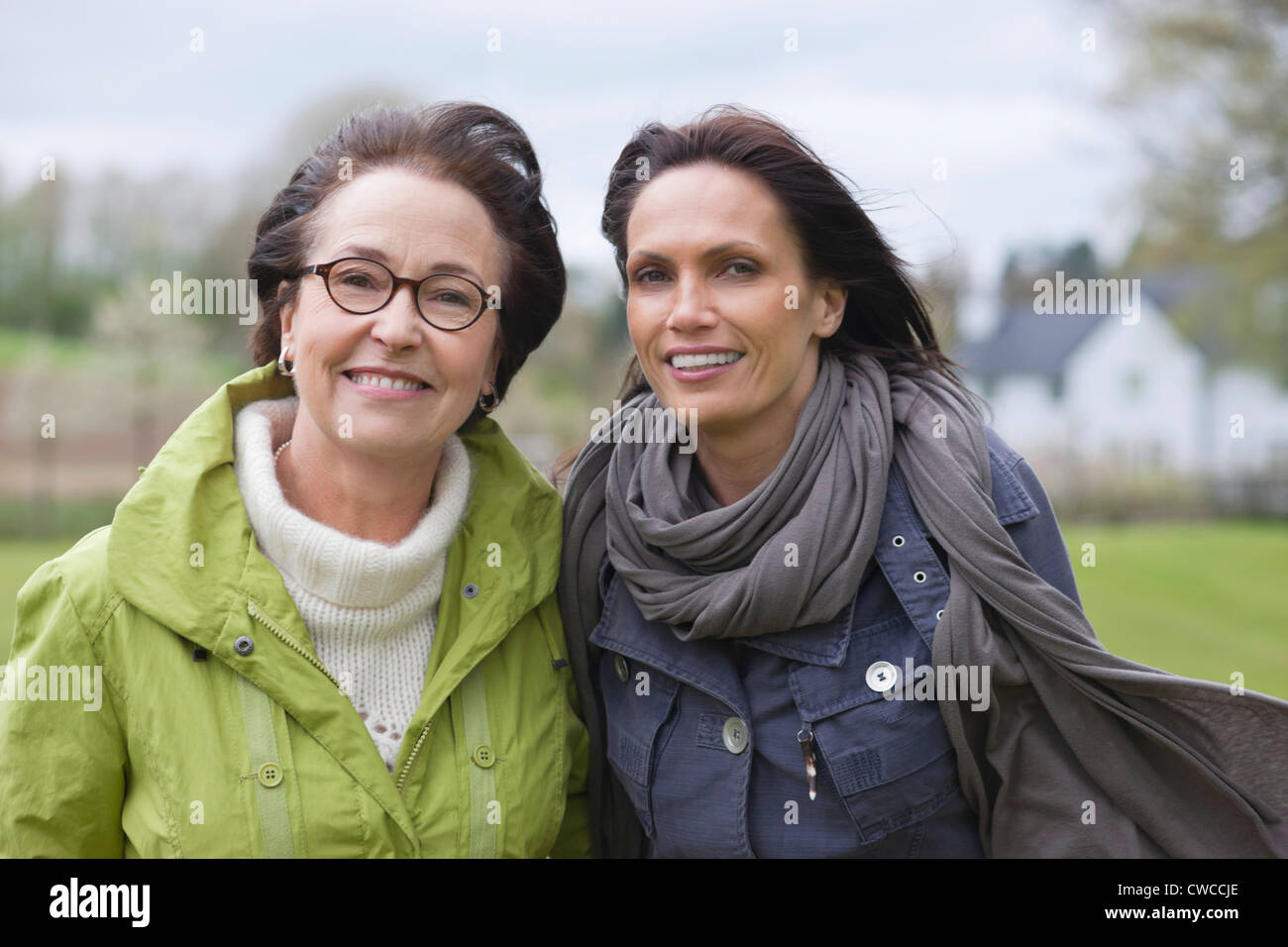 Two women in a park Stock Photo - Alamy