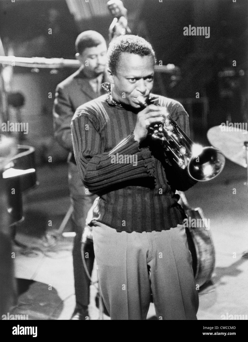 Miles Davis, in a publicity still for 'The Sound of Miles Davis,' an episode of The Robert Herridge Theatre, aired on CBS on Stock Photo