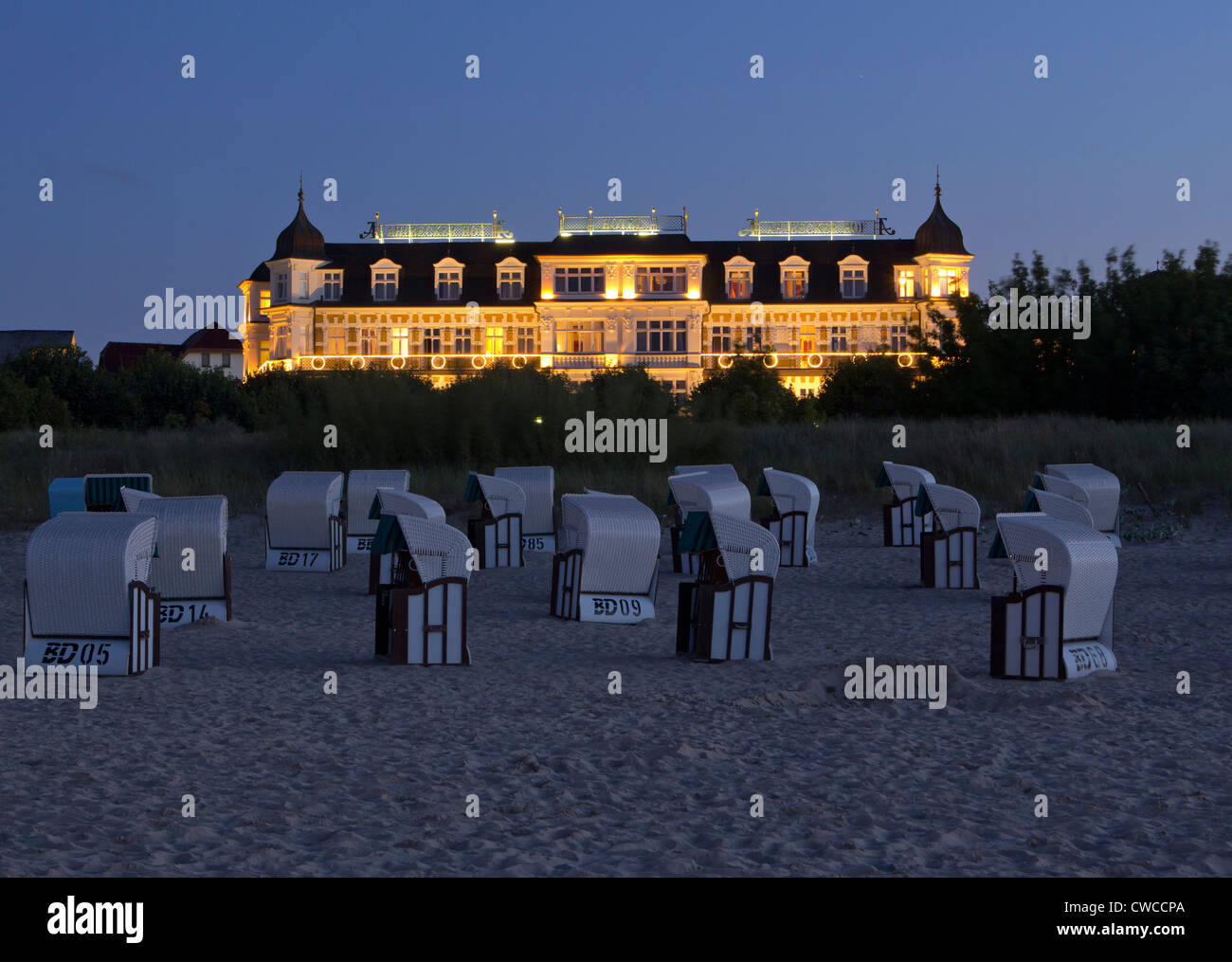 Hotel Ahlbecker Hof, Usedom Island, Baltic Sea Coast, Mecklenburg-West Pomerania, Germany Stock Photo
