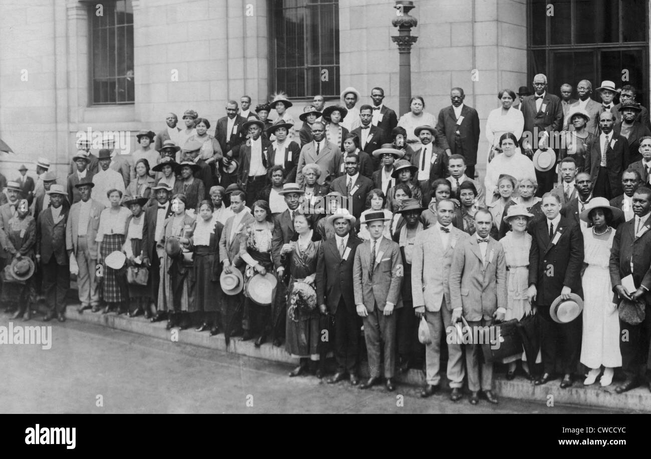 12th Annual Conference of the NAACP. Detroit, Michigan, June 1921. James Weldon Johnson is fifth from right in the front row. Stock Photo