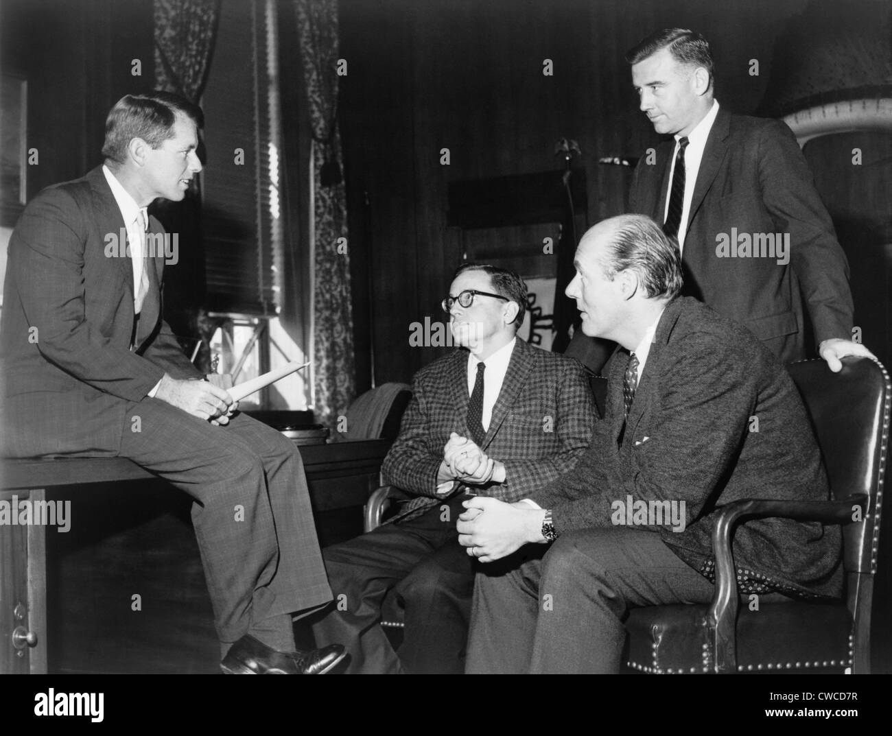 Attorney General Robert Kennedy with his civil rights staff. L to R