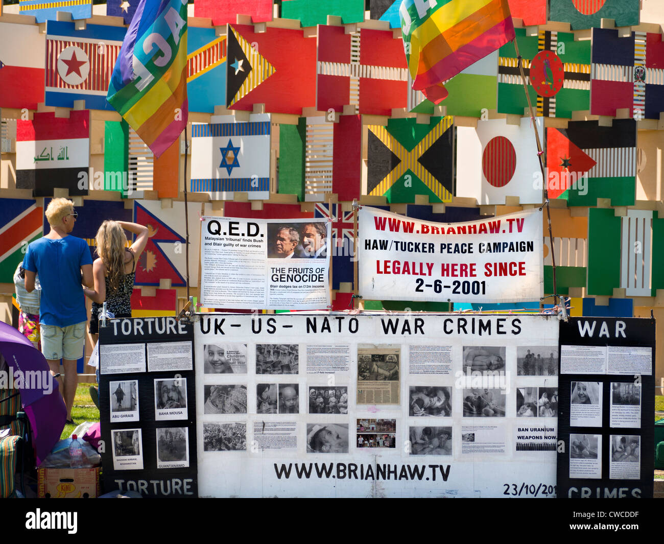 Flags of all nations in Parliament Square during the Olympics 6 Stock Photo