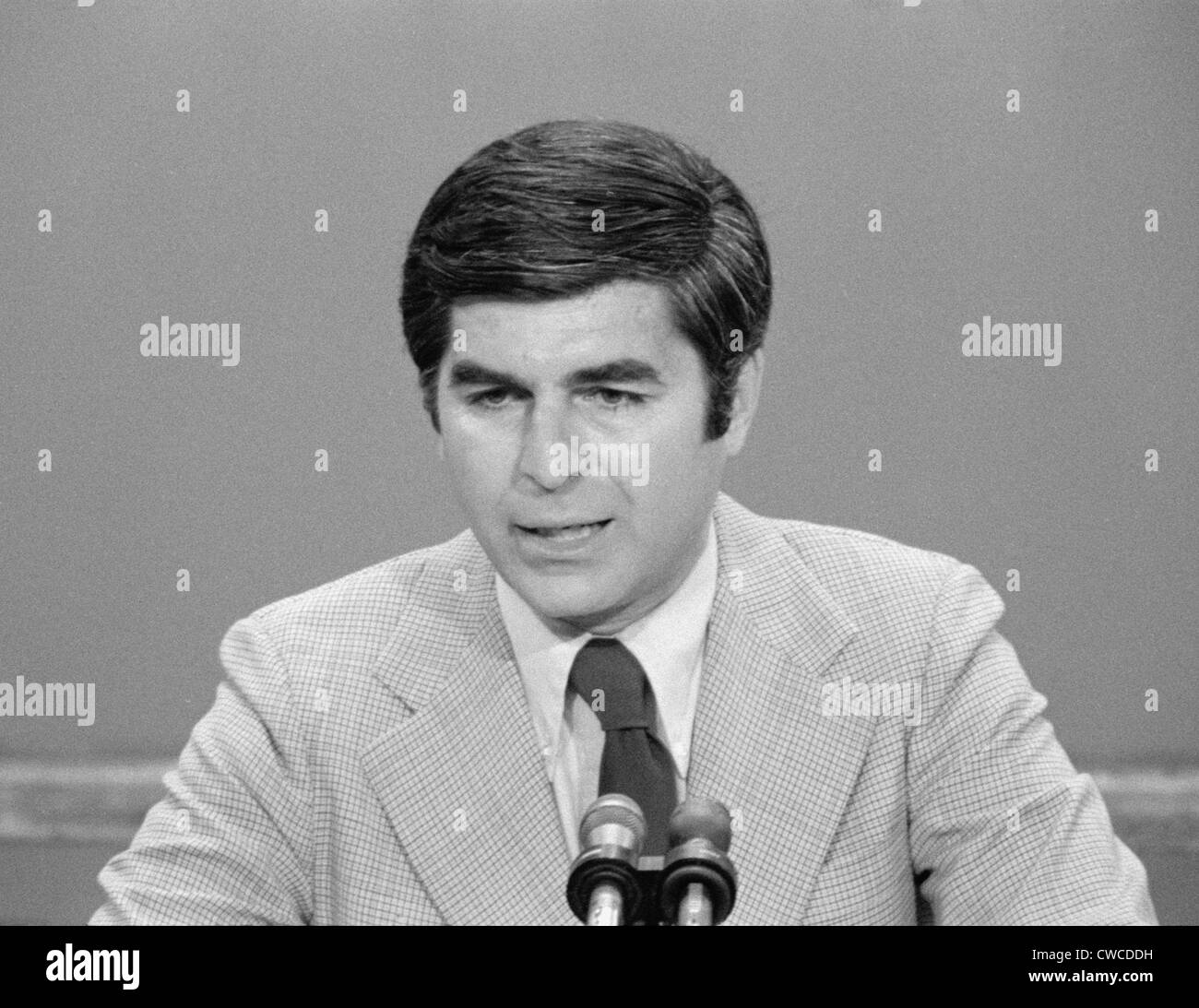 Michael Dukakis, then governor of Massachusetts speaking at the 1976 Democratic National Convention. Stock Photo