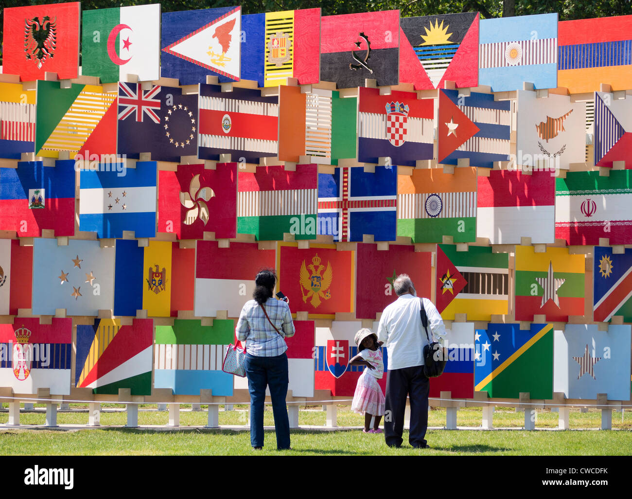 Flags of all nations in Parliament Square during the Olympics 7 Stock Photo