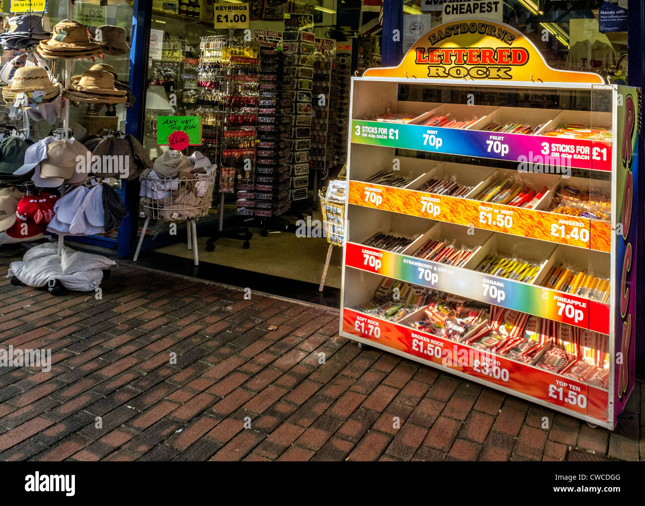 A shop selling lettered rock candy at the popular coastal holiday Stock Photo 50061216 Alamy
