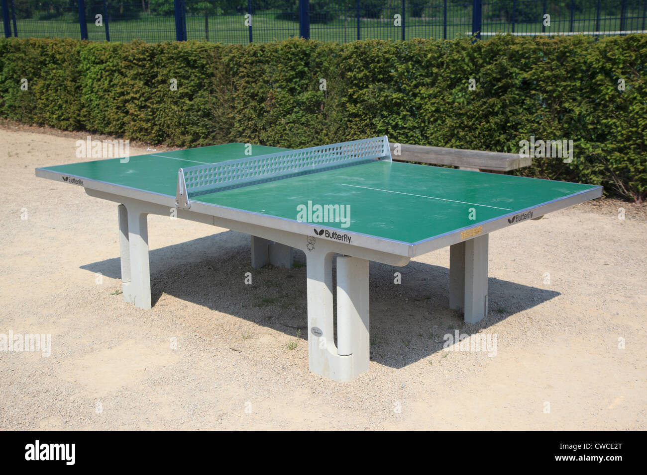 Outdoor table tennis table in Reigate Priory Park Stock Photo Alamy