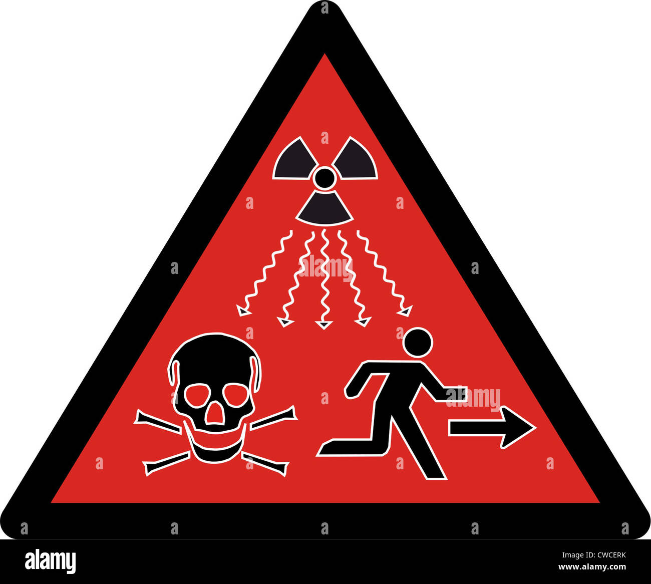 Pictogram message for future ages. In 2007 for the International Atomic Energy Agency designed it to warn future generations to Stock Photo