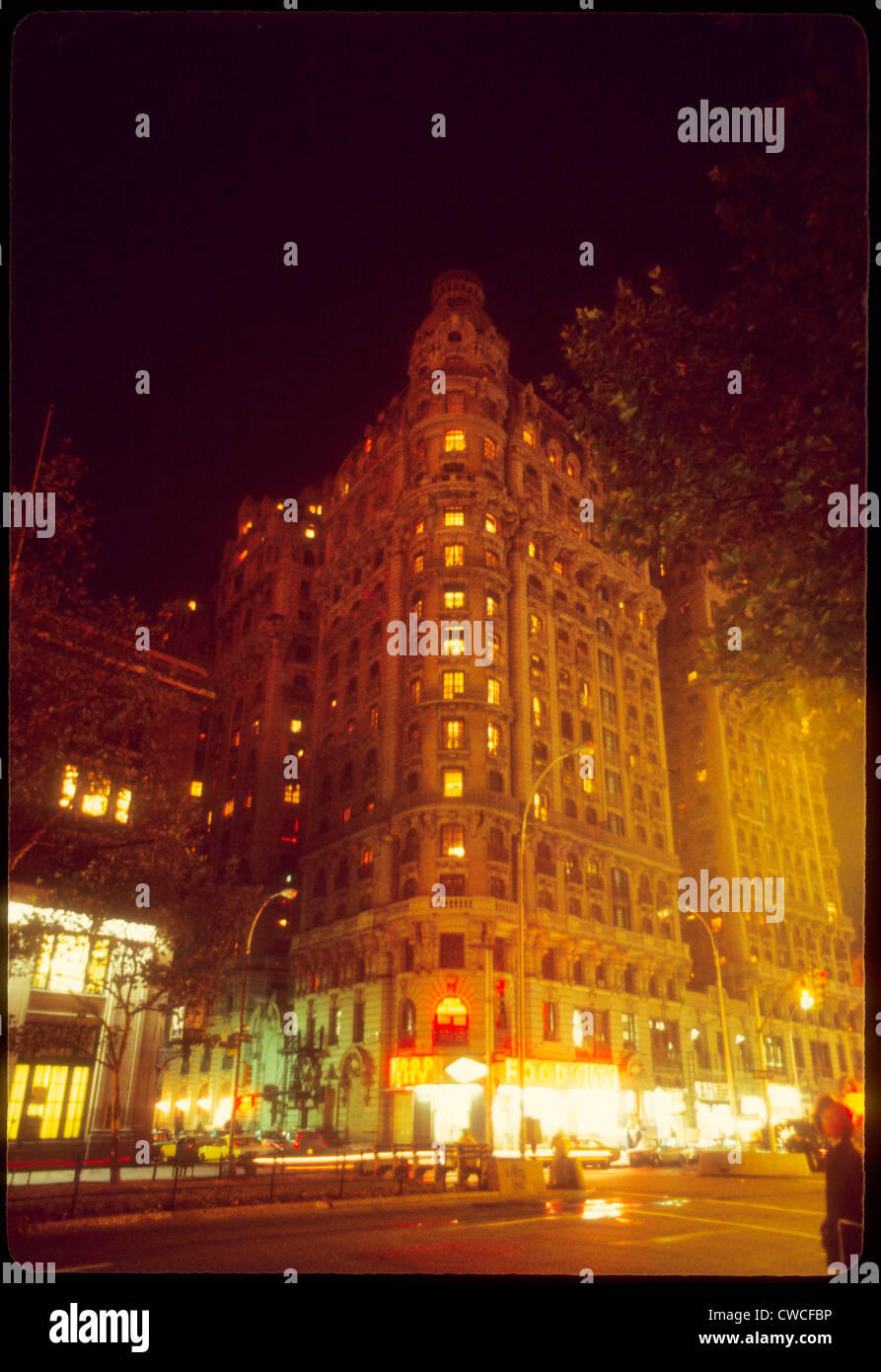 Continental Baths building early 1970s New York City gay bathhouse night manhattan street scene Stock Photo