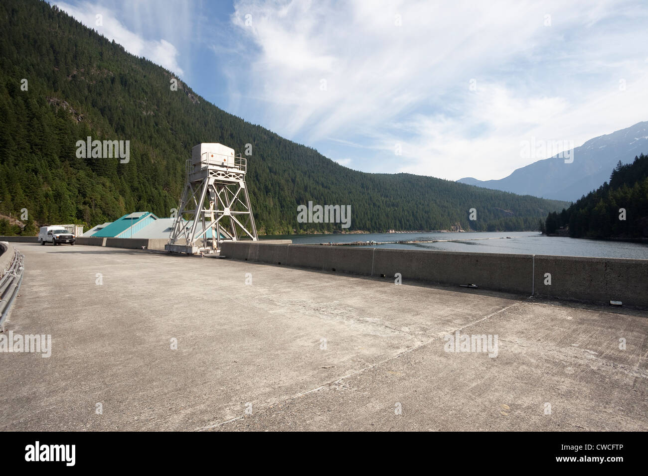 Ross Dam forming Ross lake is part of the Skagit River Hydroelectric