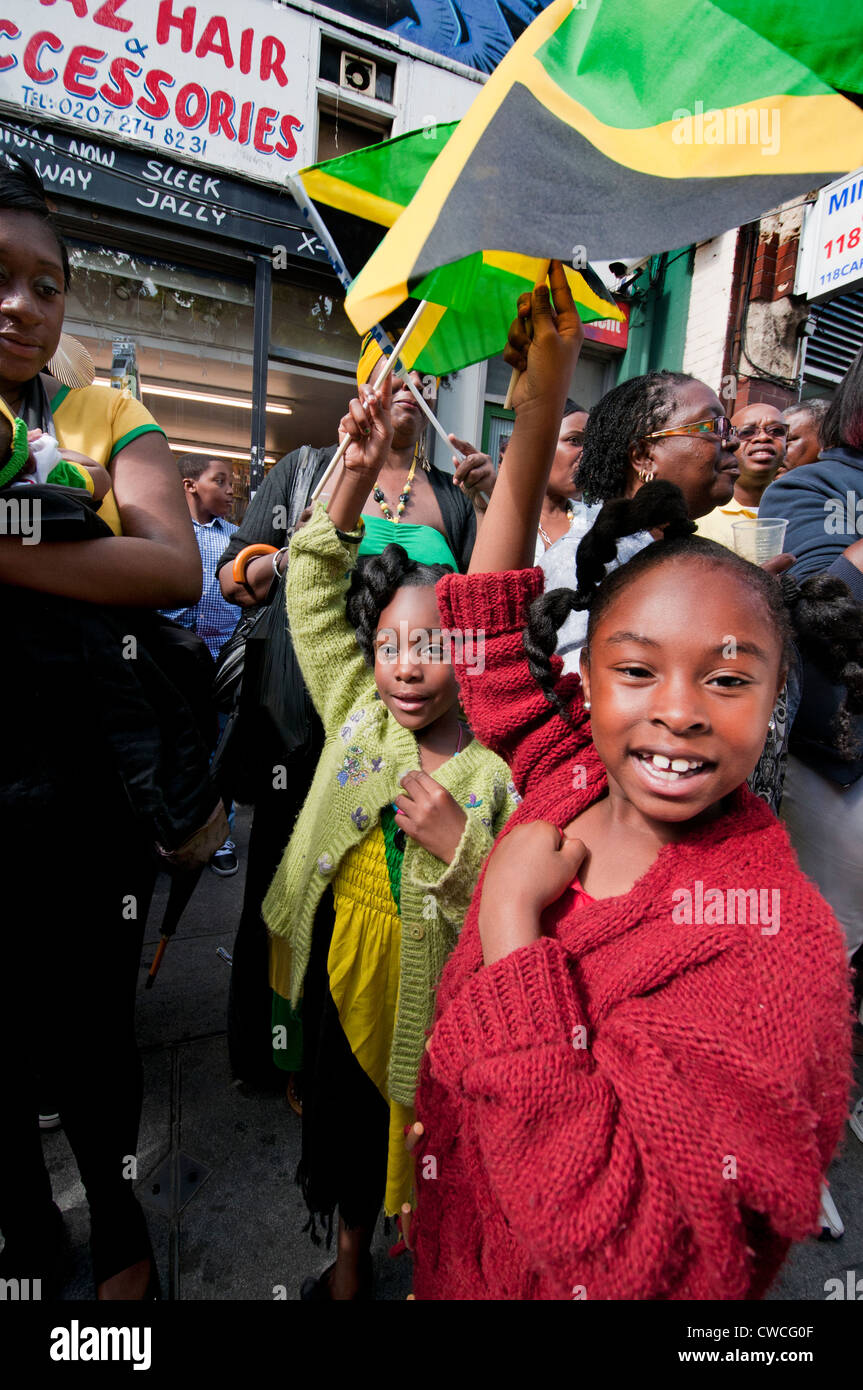 Children celebrating at Jamaican celebrations in Brixton Stock Photo