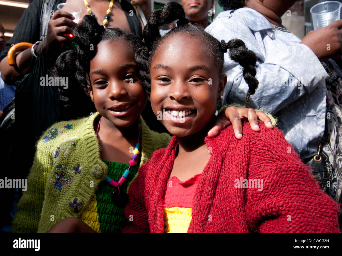 Children celebrating at Jamaican celebrations in Brixton Stock Photo