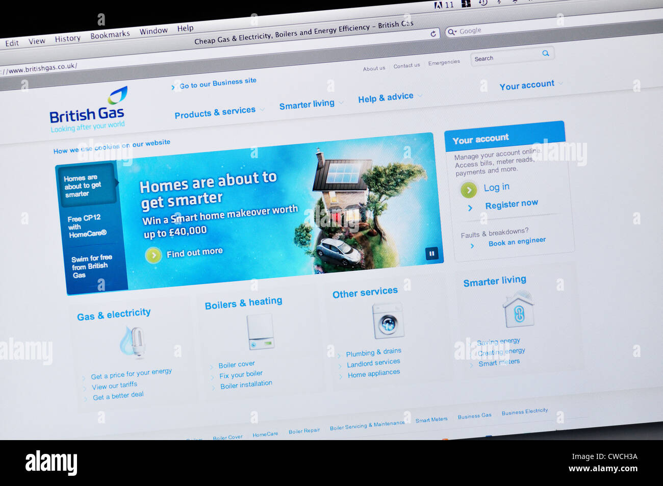 British Gas website Stock Photo Alamy