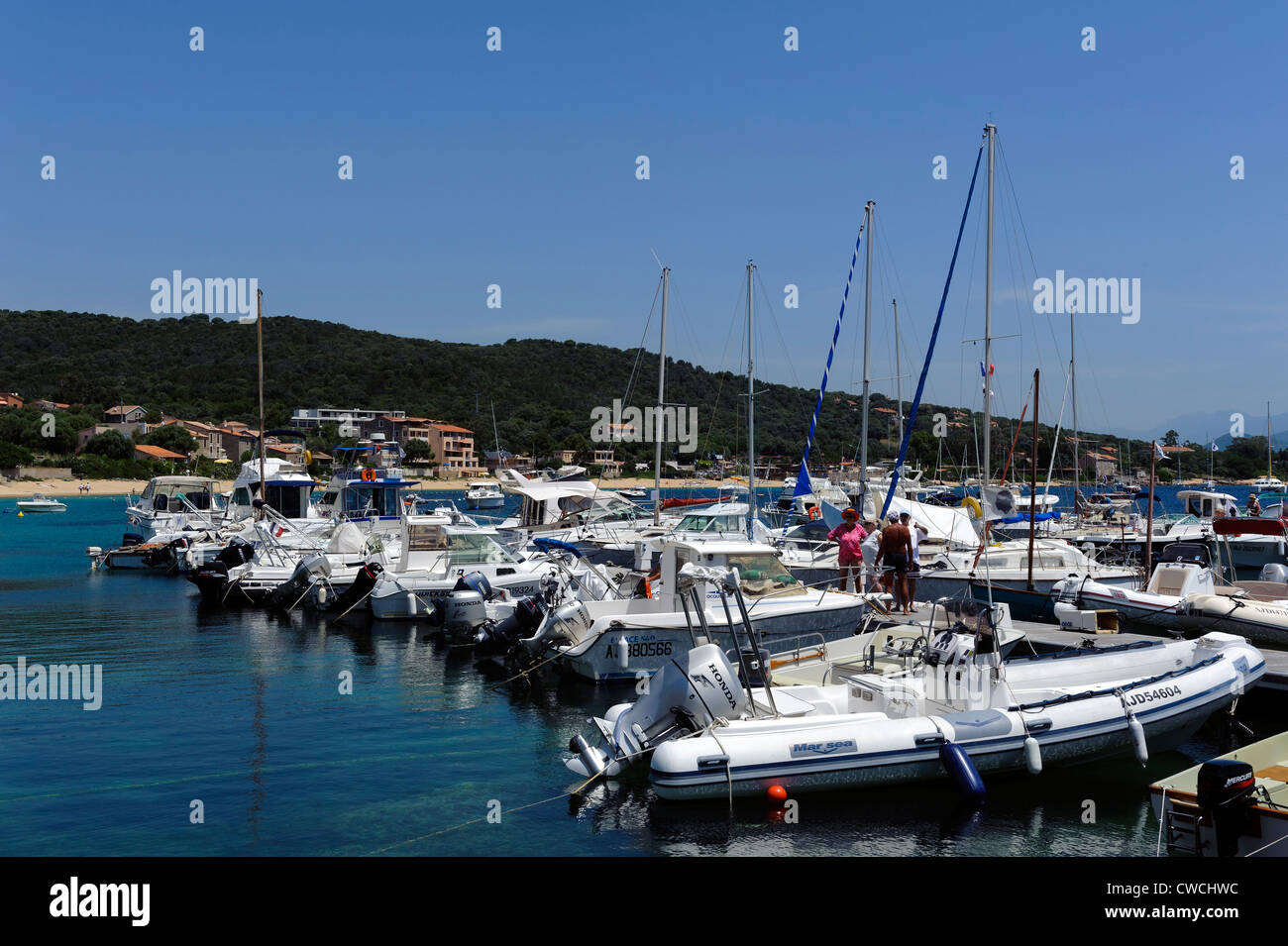 Port of Porto Pollo, Corsica, France Stock Photo