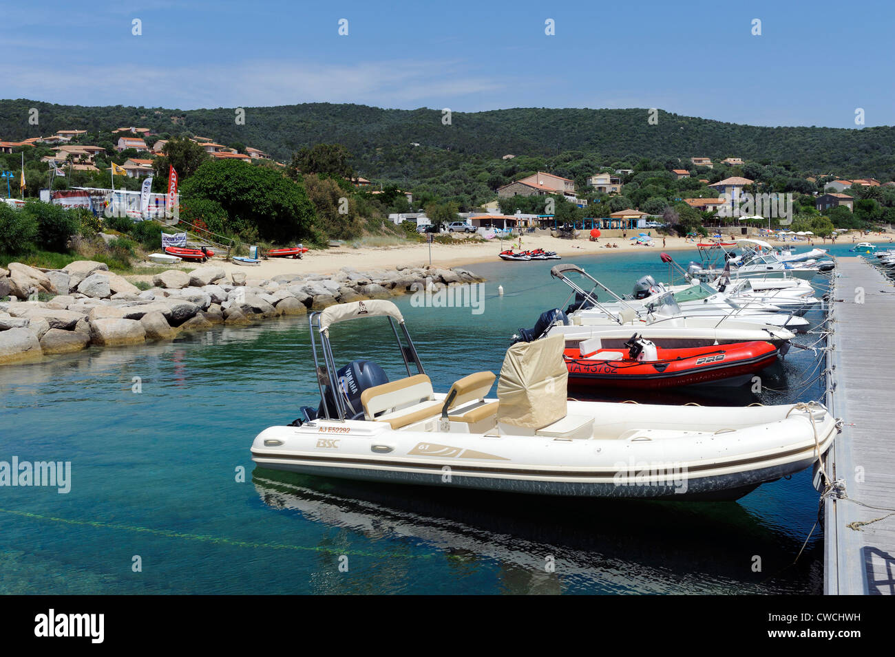 Port of Porto Pollo, Corsica, France Stock Photo