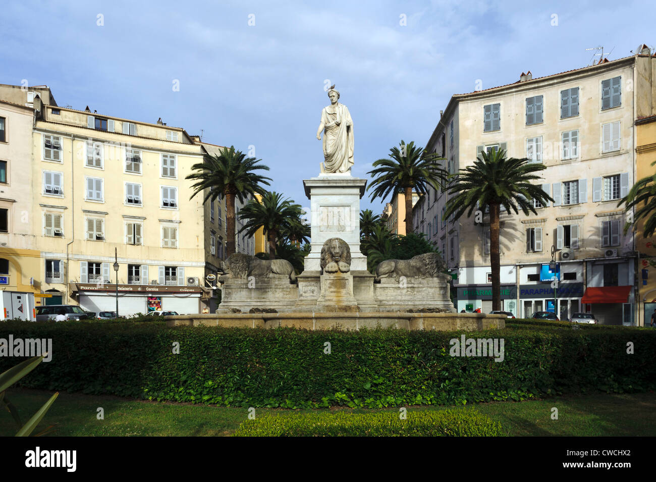 Monument of Napoleon Bonaparte on Place Foch in Ajaccio, Corsica, France Stock Photo