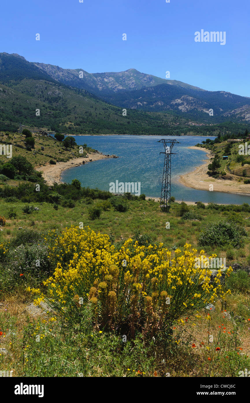 Reservoir of Calacuccia, Corsica, France Stock Photo