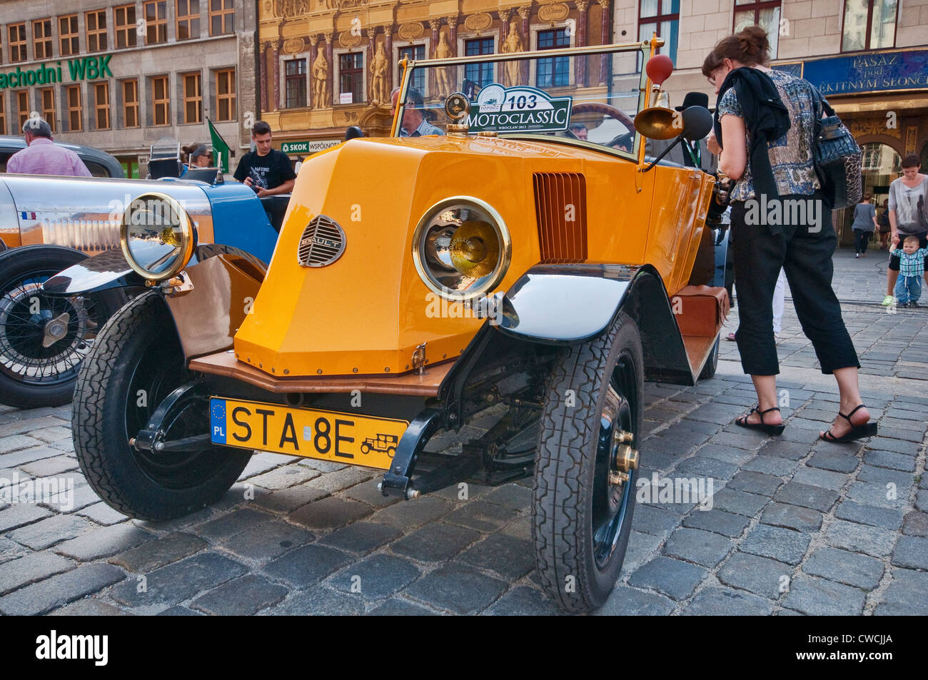 1925 Renault NN torpedo style open tourer at Motoclassic car show at Rynek (Market Square) in Wroclaw, Lower Silesia, Poland Stock Photo