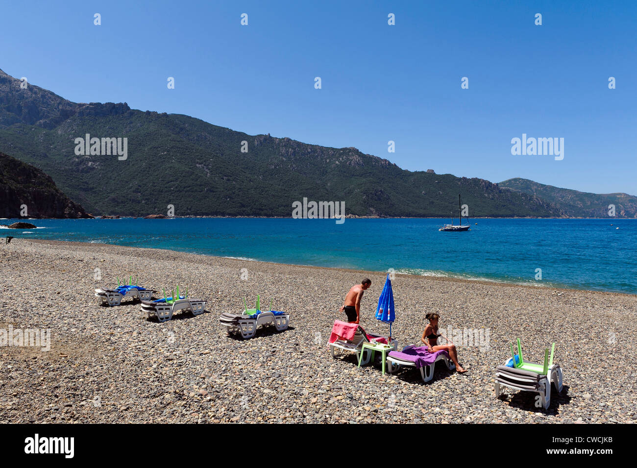 Plage De Gradelle Gulf Of Porto Corsica France Stock