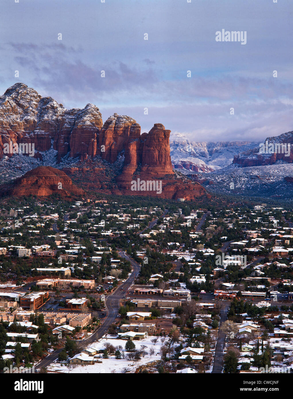 Town of Sedona during the winter, Arizona High Country. View from ...