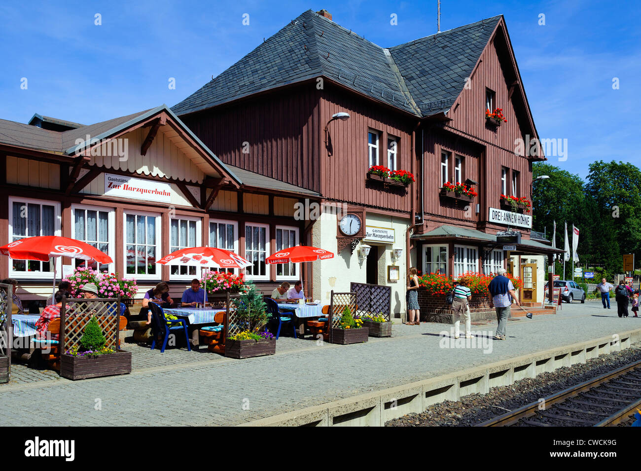 Brocken -railway station in Drei Annen-Hohne,  Harz Mountains, Saxony-Anhalt, Germany Stock Photo