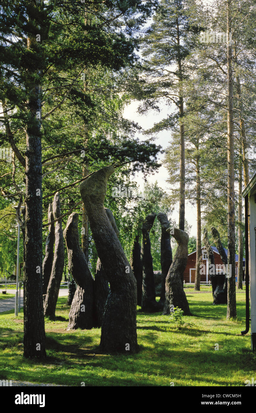 Sculpture made to look like human limbs by sculptor Lennart Olavi Lanu at the Retretti Art Museum in Punkaharju, Finland Stock Photo