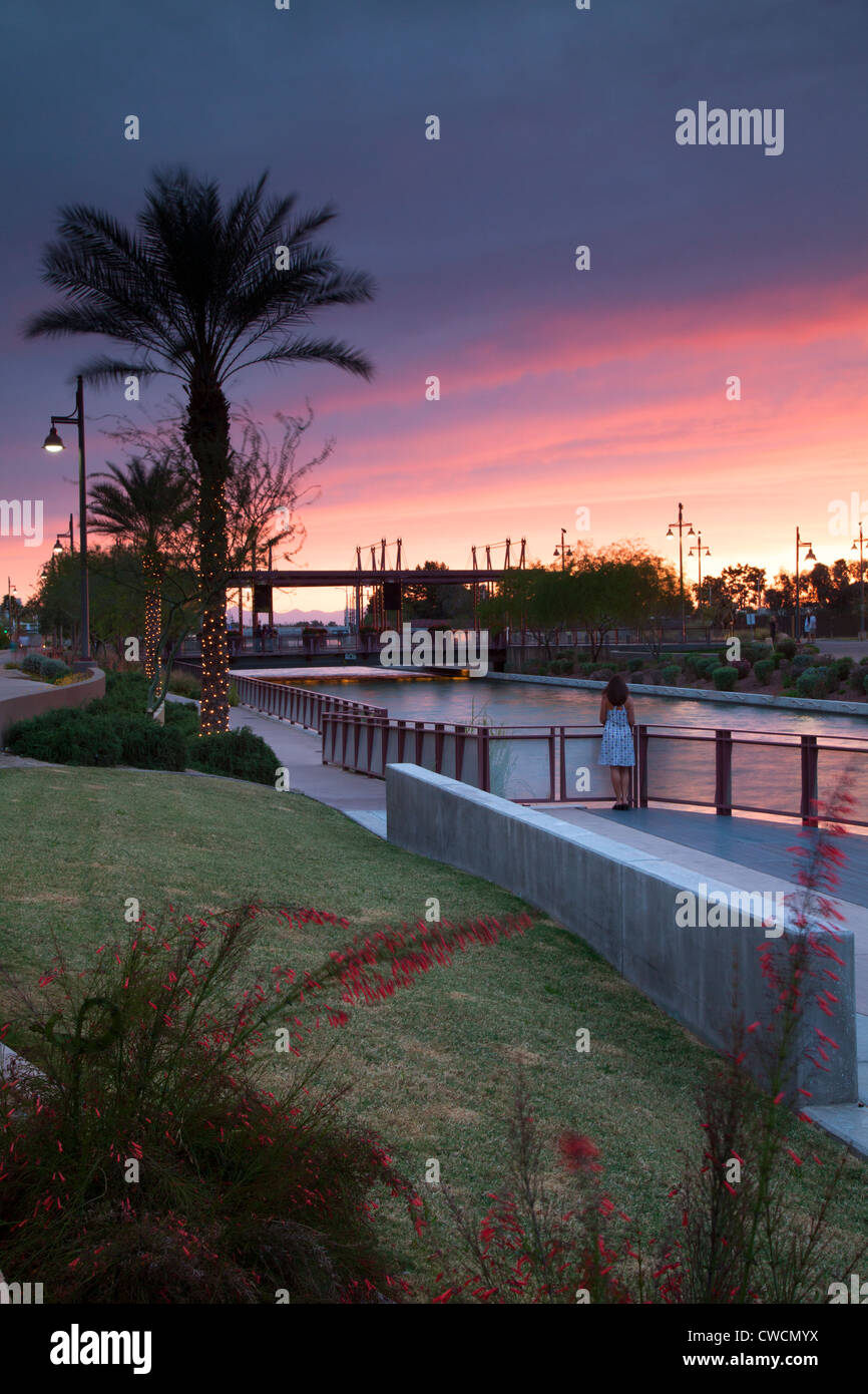 The Riverwalk area of Scottsdale, Arizona. (Model Released) Stock Photo