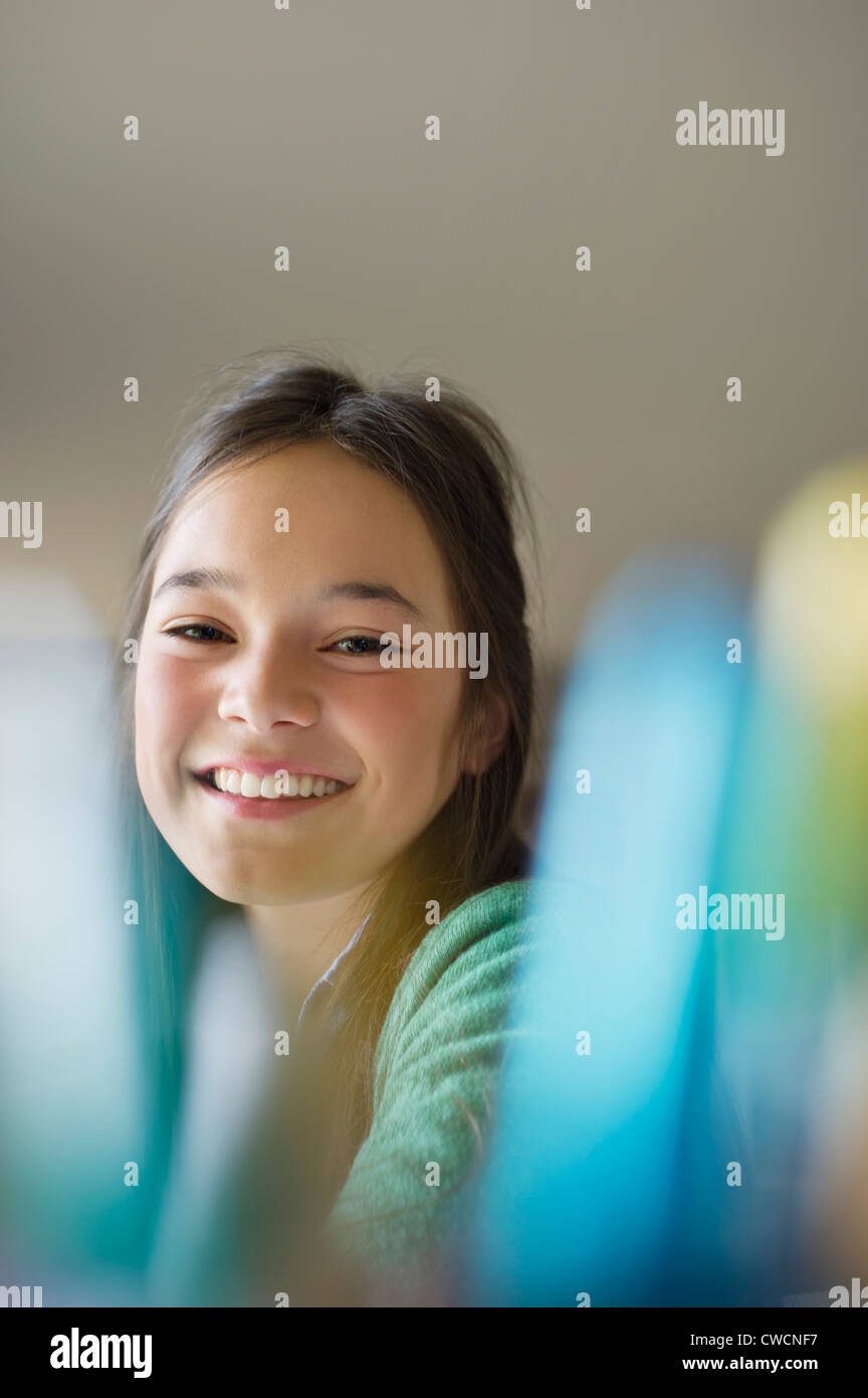 Portrait of a happy girl smiling Stock Photo - Alamy