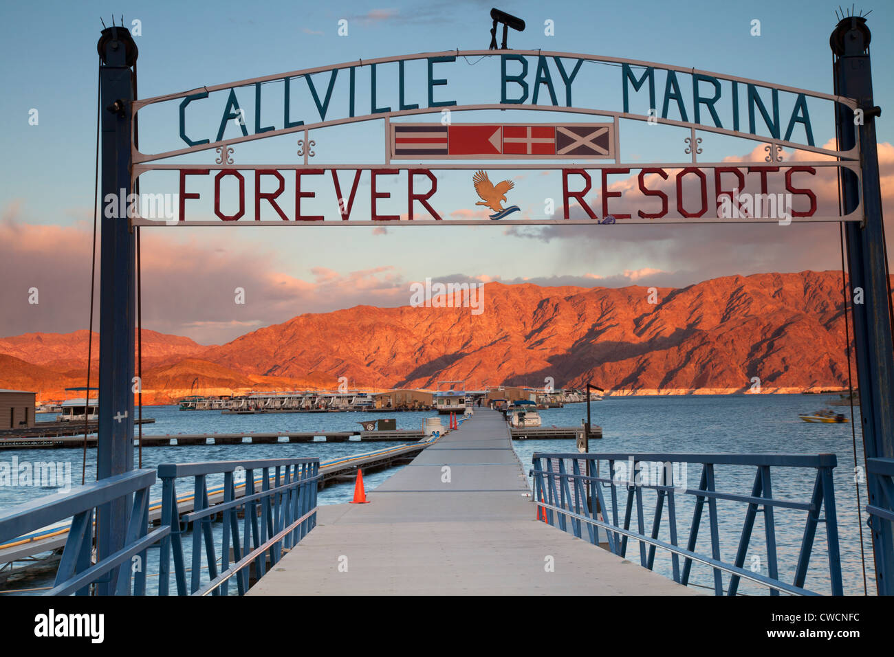 Callville Bay Marina, Lake Mead National Recreation Area, near Las Vegas, Nevada. Stock Photo
