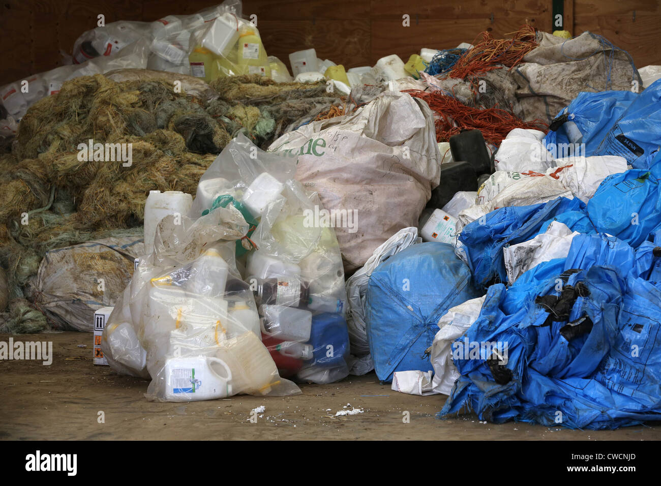 Plastic agricultural waste waiting to be recycled Stock Photo Alamy