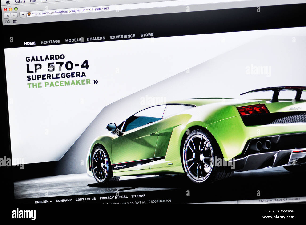 Lamborghini motor car website Stock Photo - Alamy