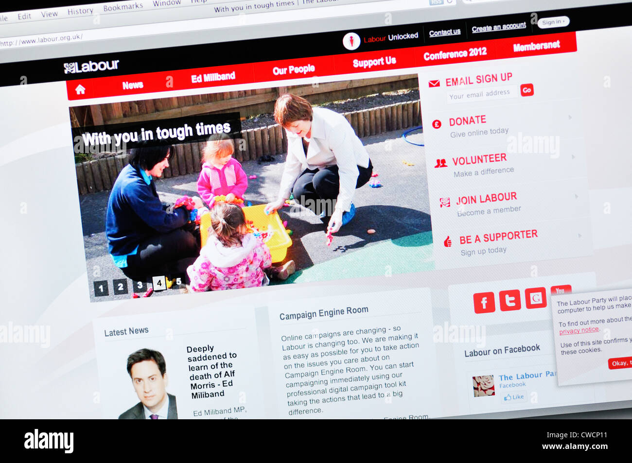 British Labour Party website Stock Photo