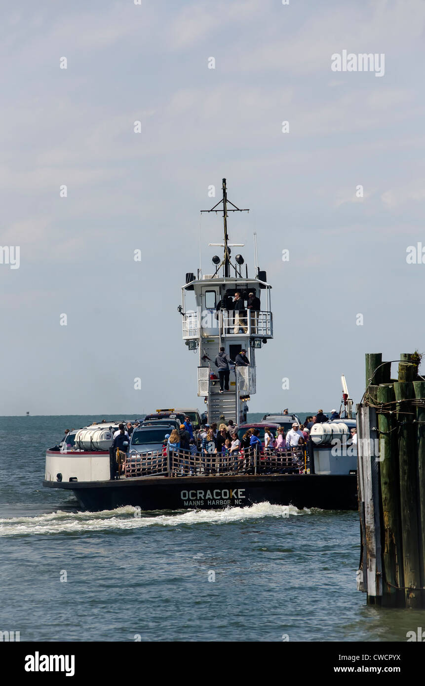 Crowded Hatteras Car Ferry to Ocracoke Island North Carolina Outer