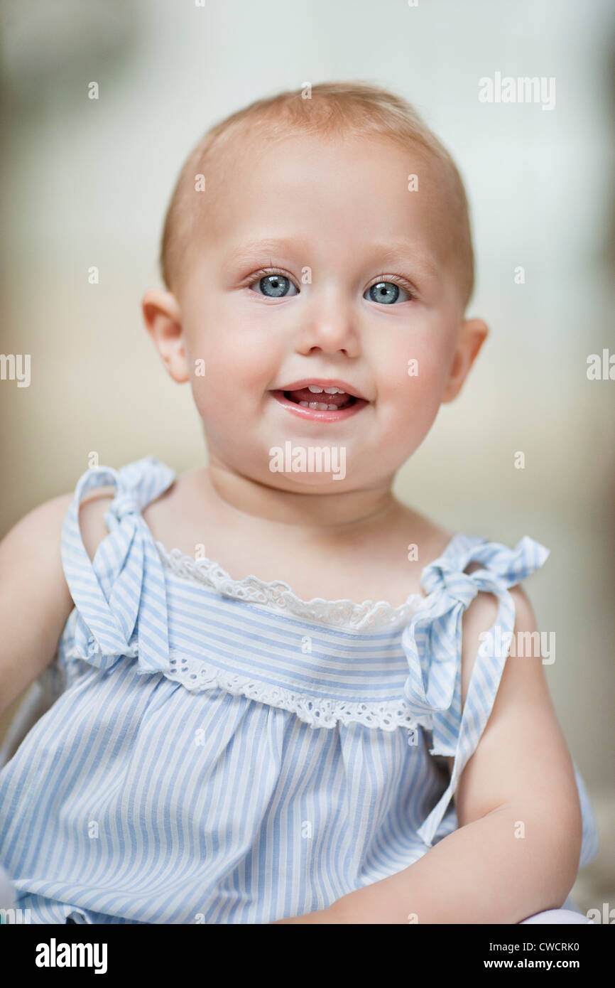 Portrait of a baby girl smiling Stock Photo - Alamy