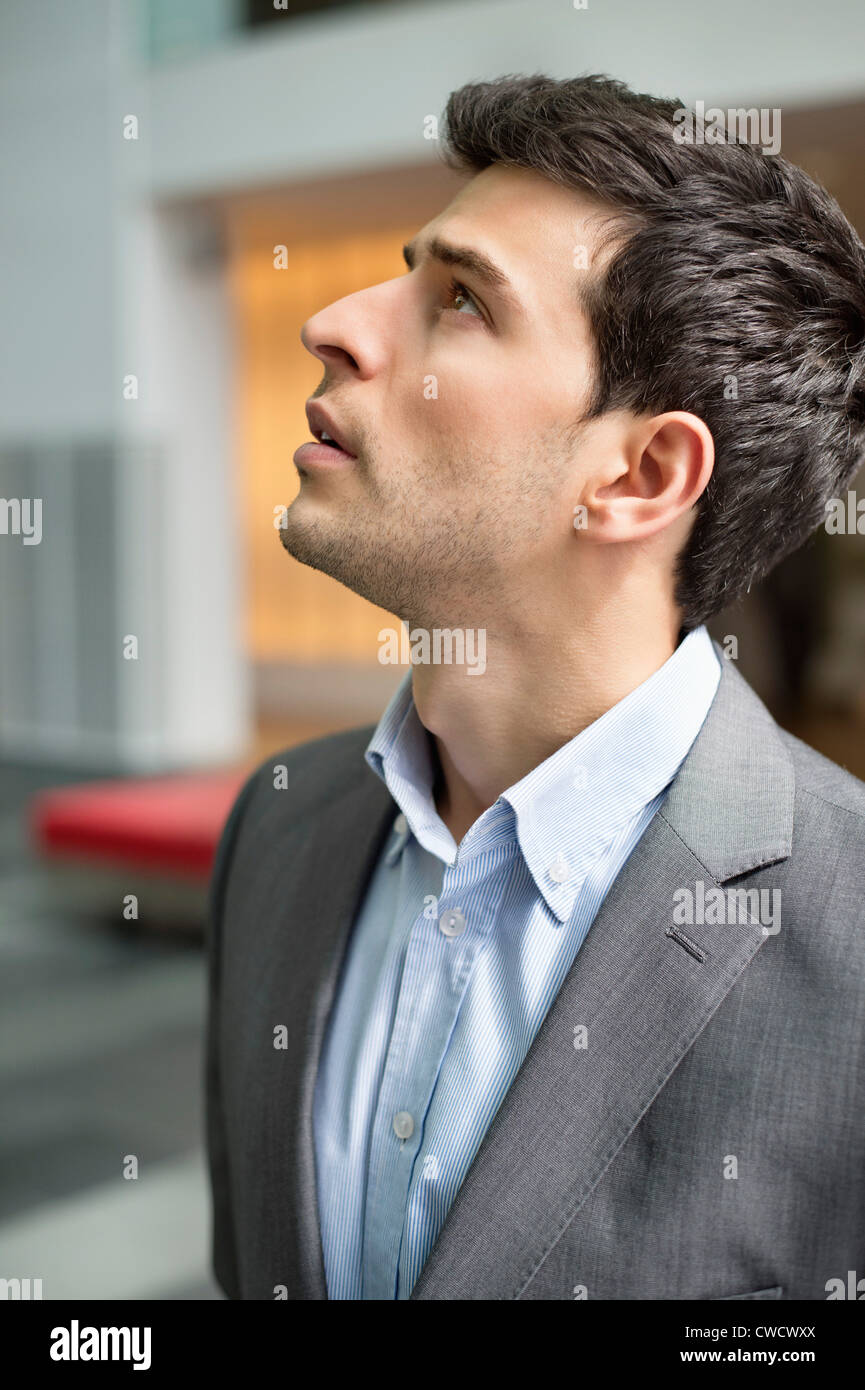 Close-up of a businessman staring Stock Photo