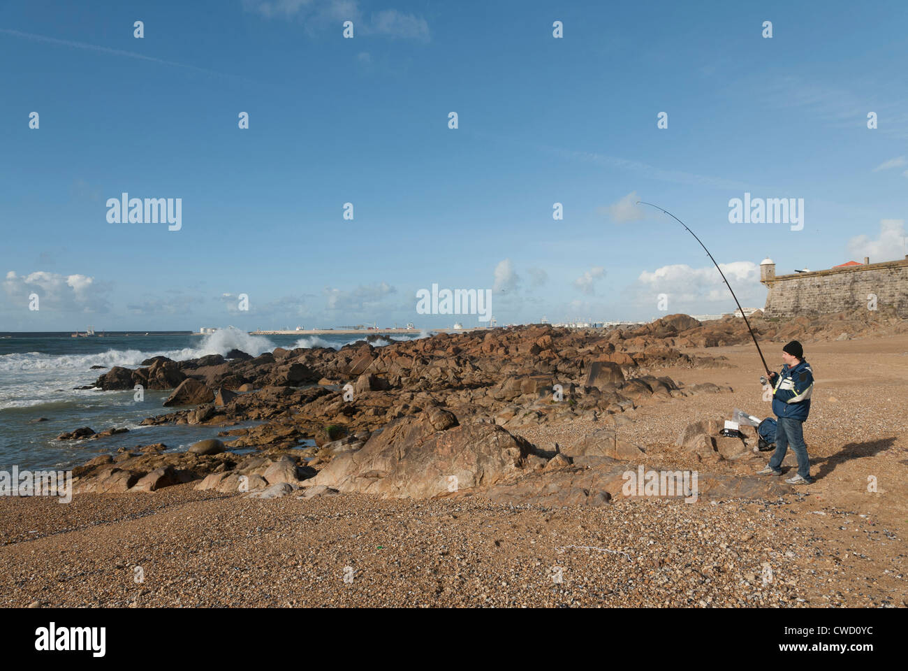 Surfcasting beach fishing hi-res stock photography and images - Alamy