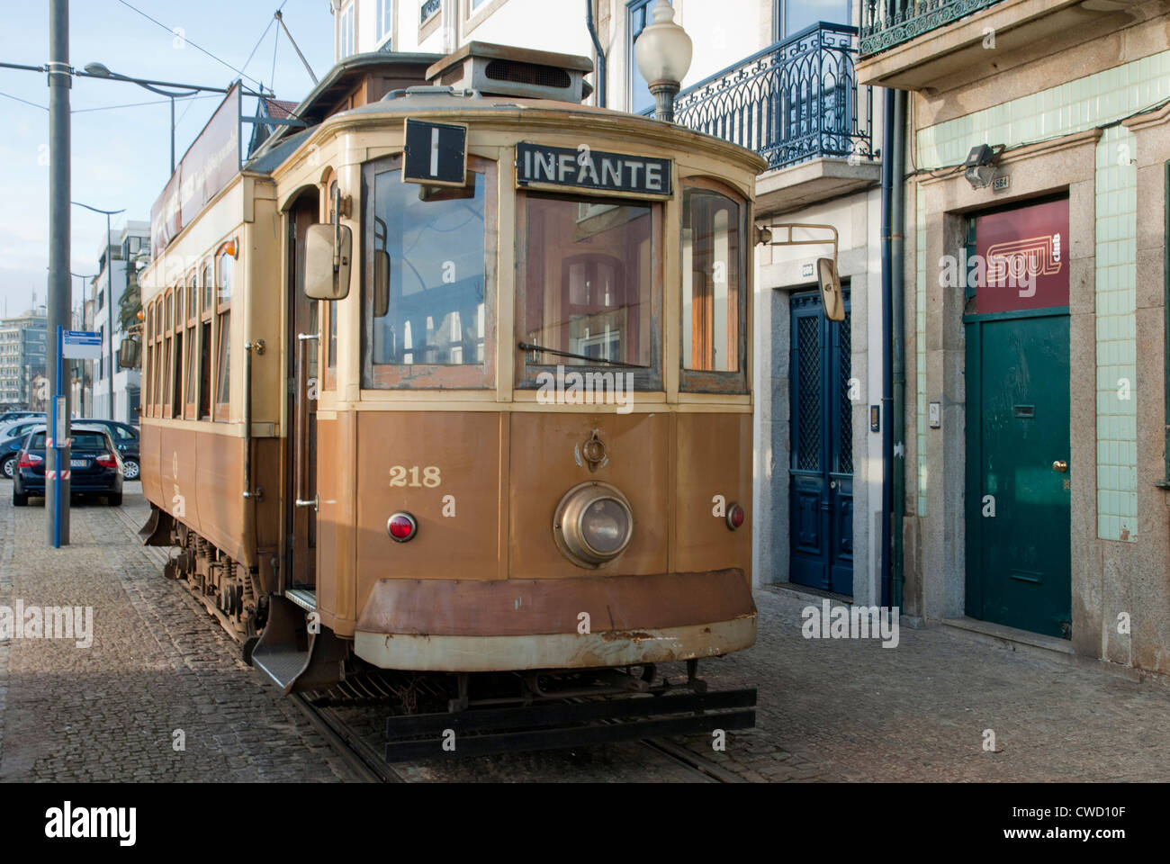Tram in Oporto (Porto), Portugal Stock Photo
