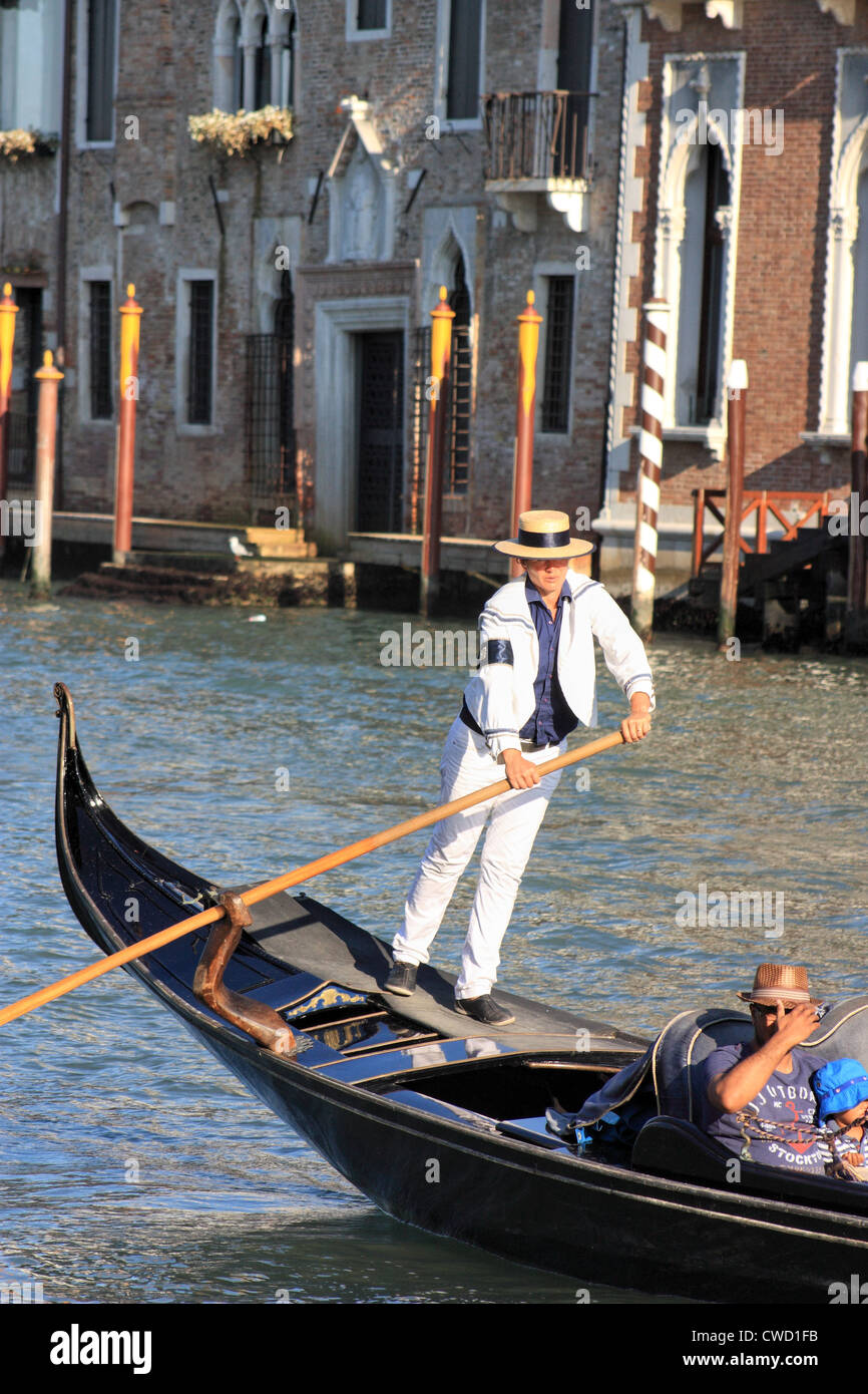 Venice’s first female gondoliera Alexandra Hai. Stock Photo