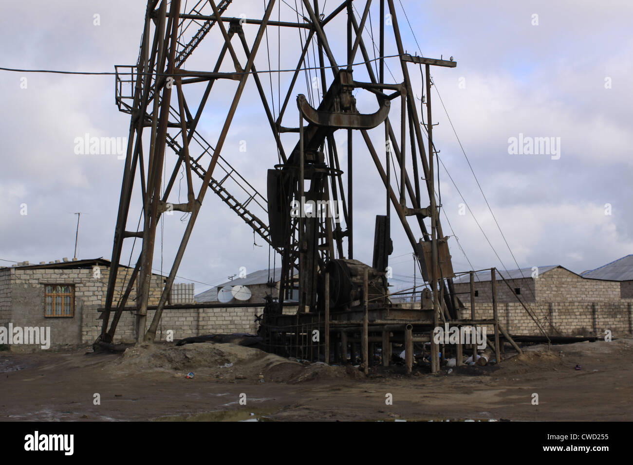 Azerbaijan. Baku oil rigs Stock Photo