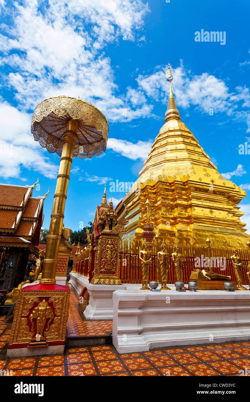 Wat Phrathat Doi Suthep temple in Chiang Mai, Thailand. Stock Photo