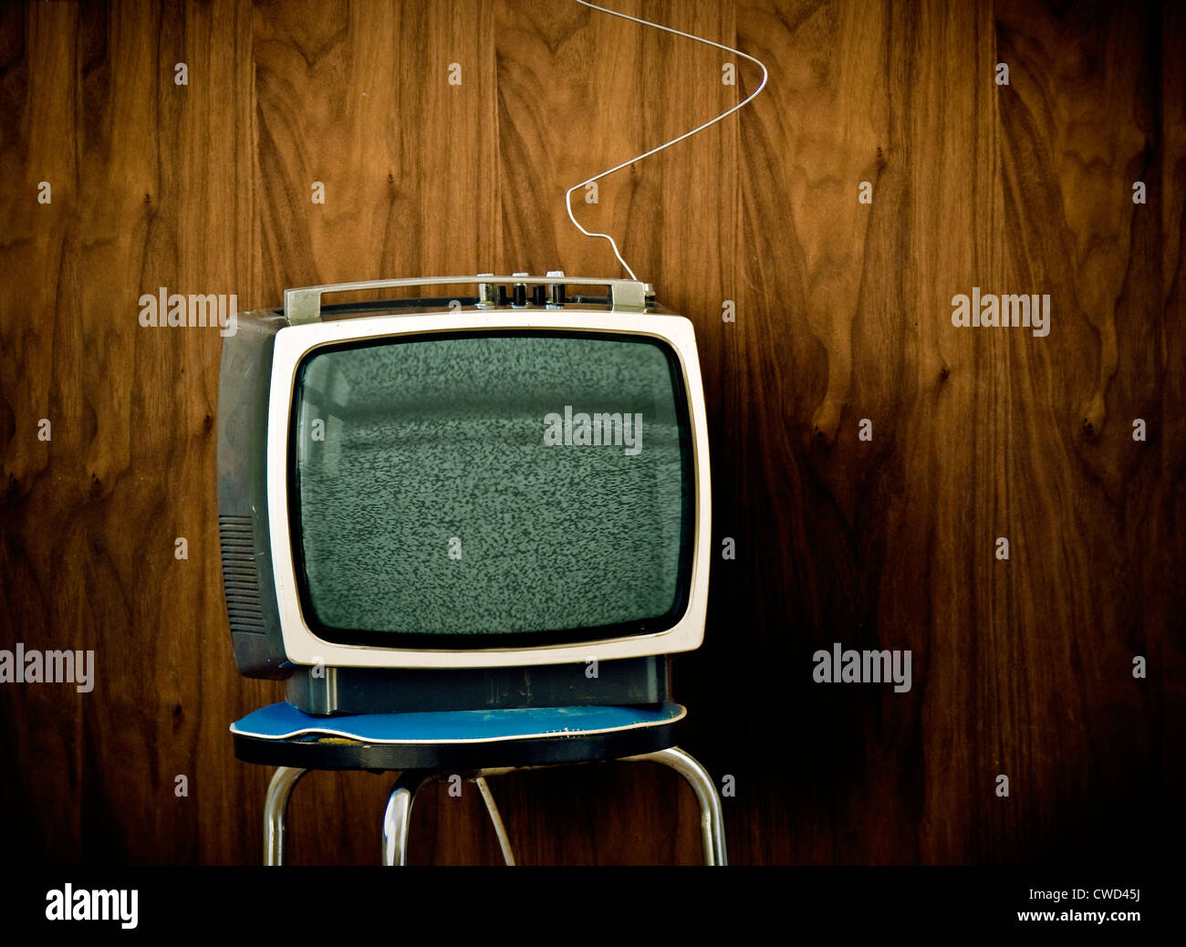watching tv,retro,television,reception Stock Photo