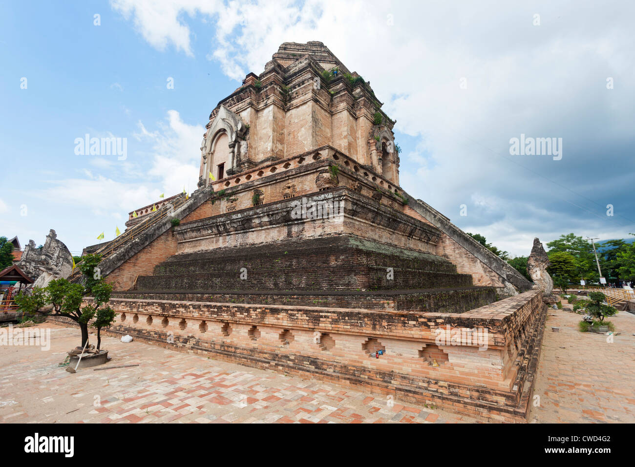 Wat Chedi Luang temple in Chiang Mai, Thailand. Stock Photo